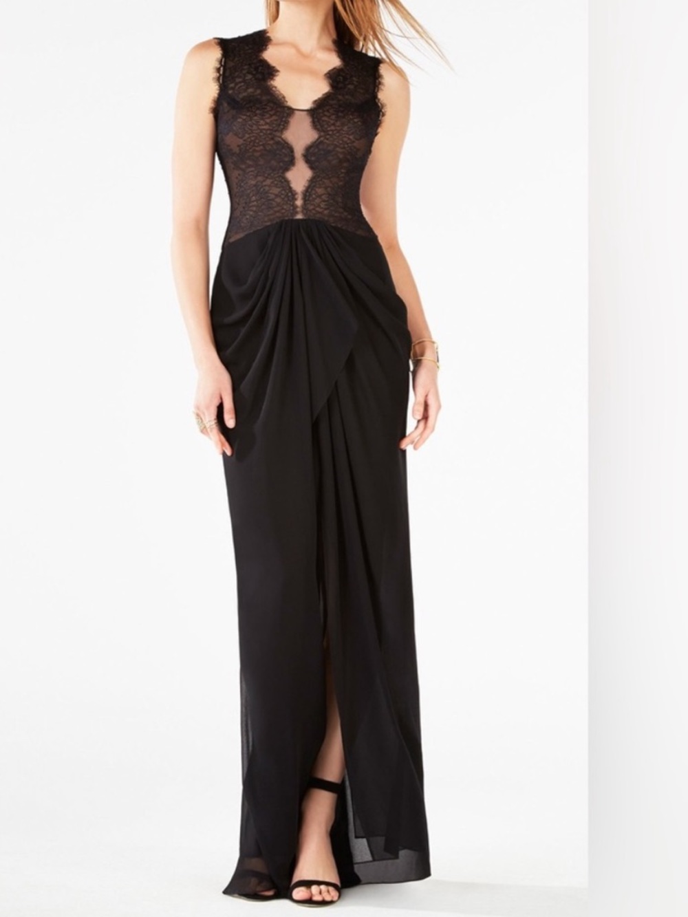 BCBGMaxAzria Brandy Lace Bodice Maxi Dress
